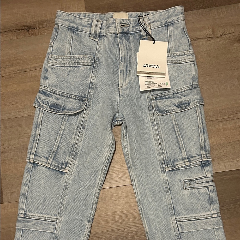 Isabel Marant Light Blue Cargo Jeans